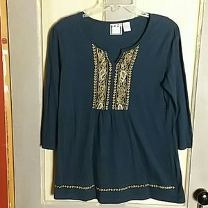 Take Two Empire Waist Top Embroidered